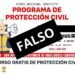 Curso de Protección Civil ofertado en redes sociales no es organizado por la Coordinación Estatal