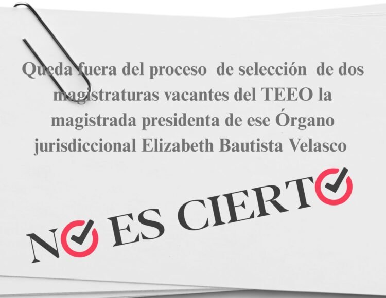 Falso que la actual presidenta del Tribunal Electoral esté fuera del proceso de selección de magistraturas vacantes