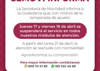 Por temporada de asueto Secretaría de Movilidad ajusta horarios en módulos de atención